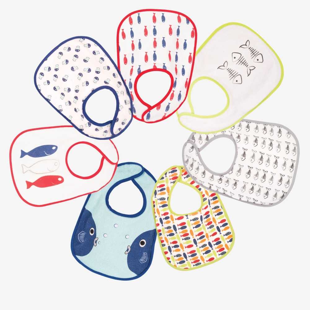 Conjunto de 7 babetes - Como um peixe na água