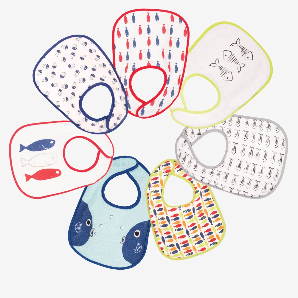 Set of 7 bibs - Like a fish in water Set of 7 bibs - Like a fish in water
