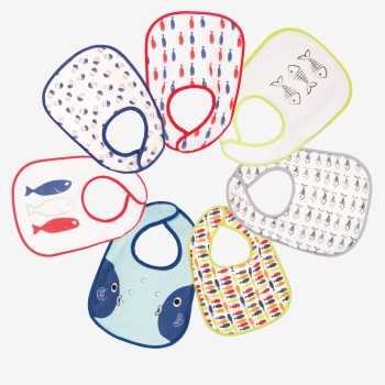 Conjunto de 7 babetes - Como um peixe na água