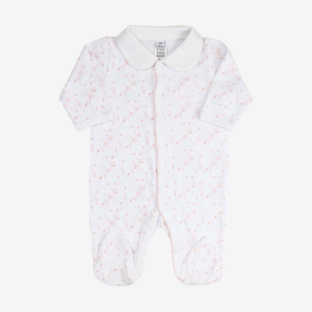 Pyjama coton fleurs roses