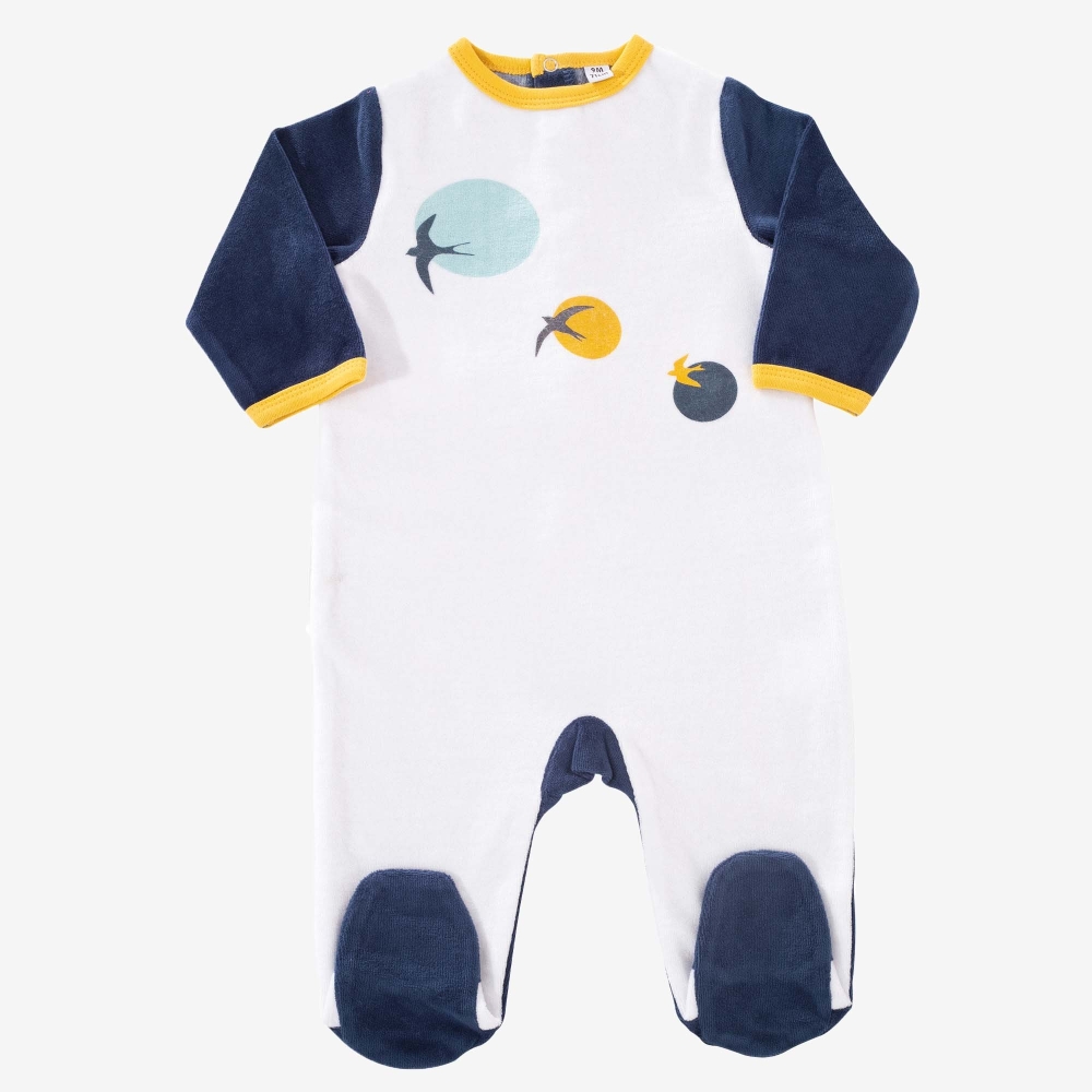 Moon and birds baby pajamas