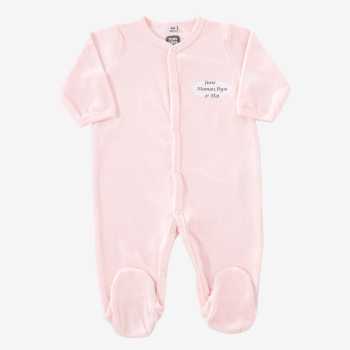 Pijama de bebé «Só a Mamã, o Papá e Eu» cor-de-rosa