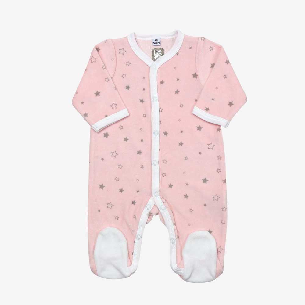 Pijama "Só a Mamã, o Papá e Eu" rosa com estrelas