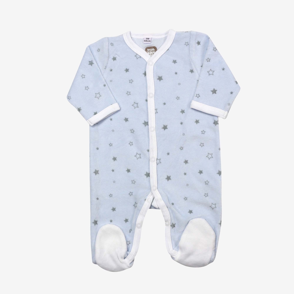 Slaappakje "Juste Maman, Papa et Moi" blauw sterren