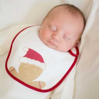 Babete de Natal com boneco de gengibre Babete de Natal com boneco de gengibre