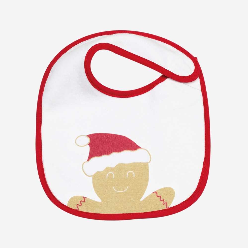 Babete de Natal vermelho e branco Babete de Natal vermelho e branco