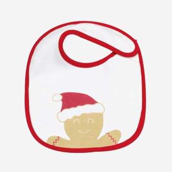 Babete de Natal vermelho e branco Babete de Natal vermelho e branco