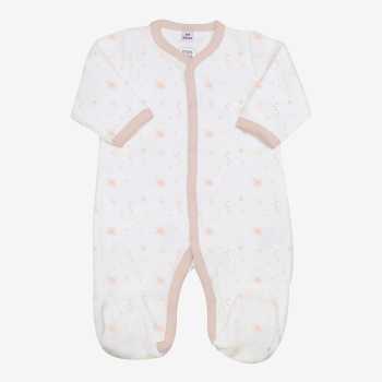 Pijama branco com pompons cor-de-rosa