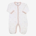 Pijama branco com pompons cor-de-rosa