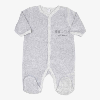 Heathered gray pajama embroidered "mini-us" Heathered gray pajama embroidered "mini-us"