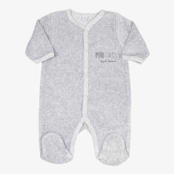 Pijama cinzento mesclado bordado "mini-nós"