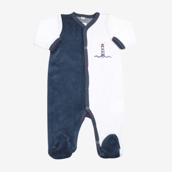 Dormi bene bebè blu navy e blu decorato con un faro Dormi bene bebè blu navy e blu decorato con un faro