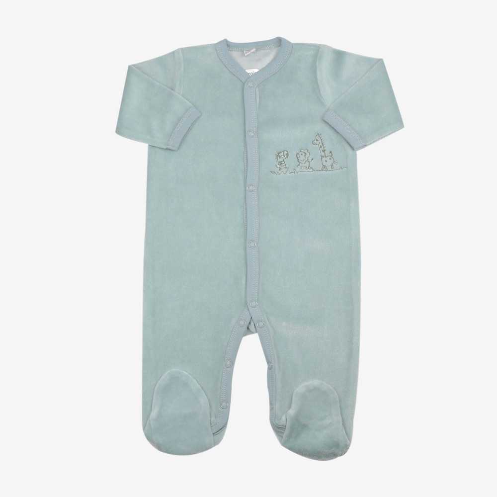 Pijama de bebé verde-água