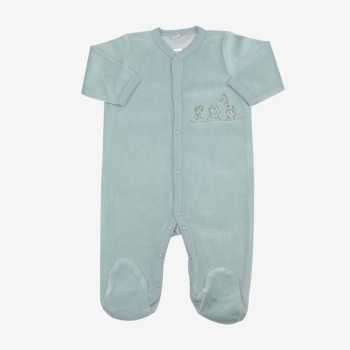 Pijama de bebé verde-água
