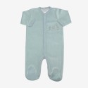 Pijama de bebé verde-água