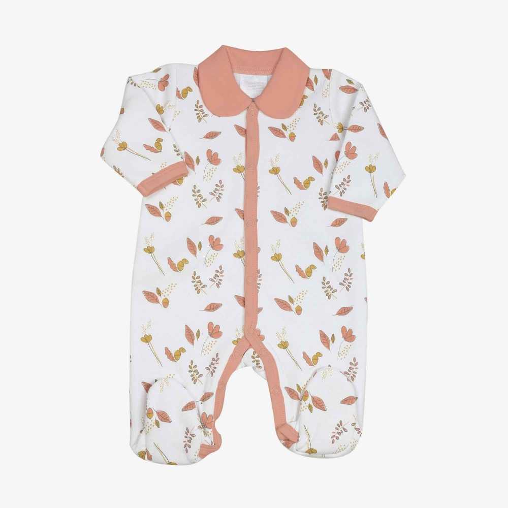 Babygrow terracota com gola Peter Pan