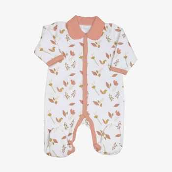 Babygrow terracota com gola Peter Pan
