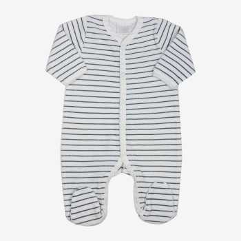 Pijama às riscas estilo marinheiro em felpa azul-marinho
