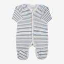 Pijama às riscas estilo marinheiro em felpa azul-marinho