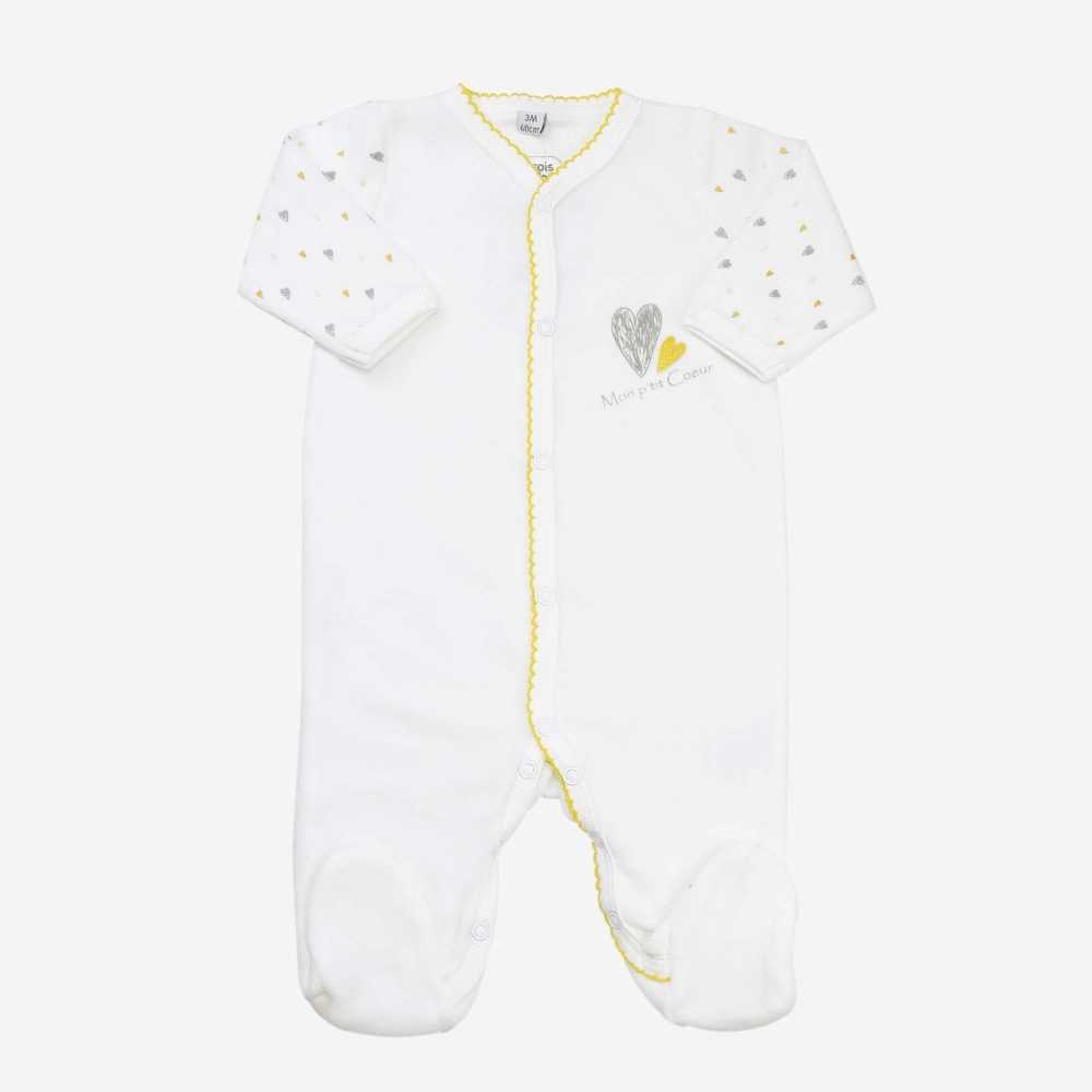 Pijama branco para bebé "meu pequeno coração" Pijama branco para bebé "meu pequeno coração"