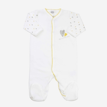 Weißer Baby-Pyjama "mon petit coeur"