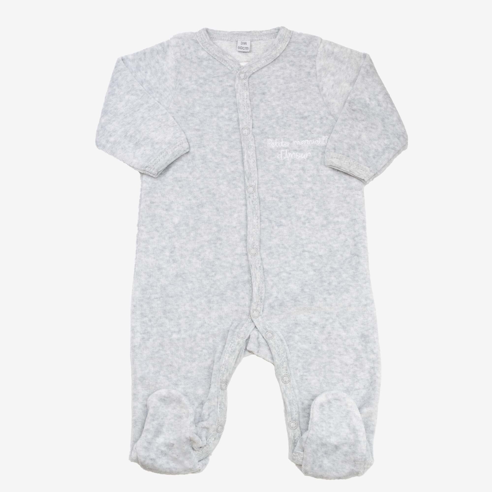 Dors bien bébé gris chiné