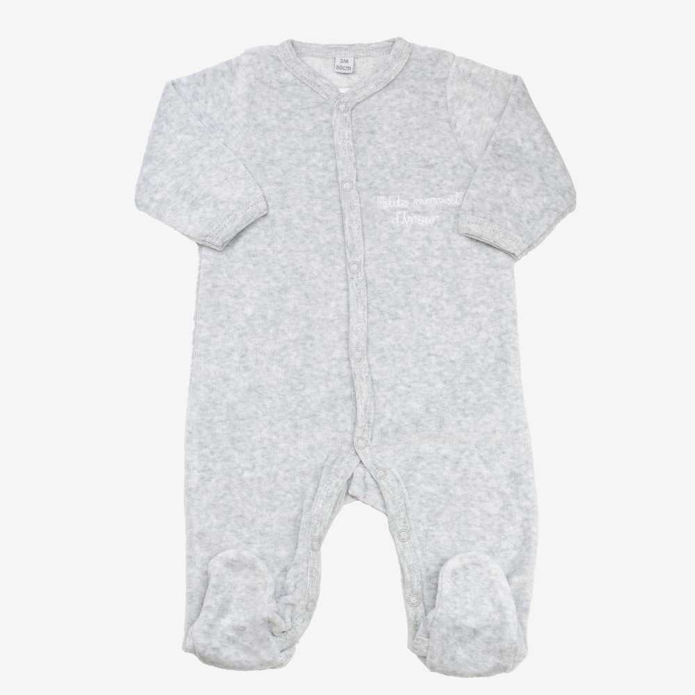 Babygrow cinzento mesclado Babygrow cinzento mesclado