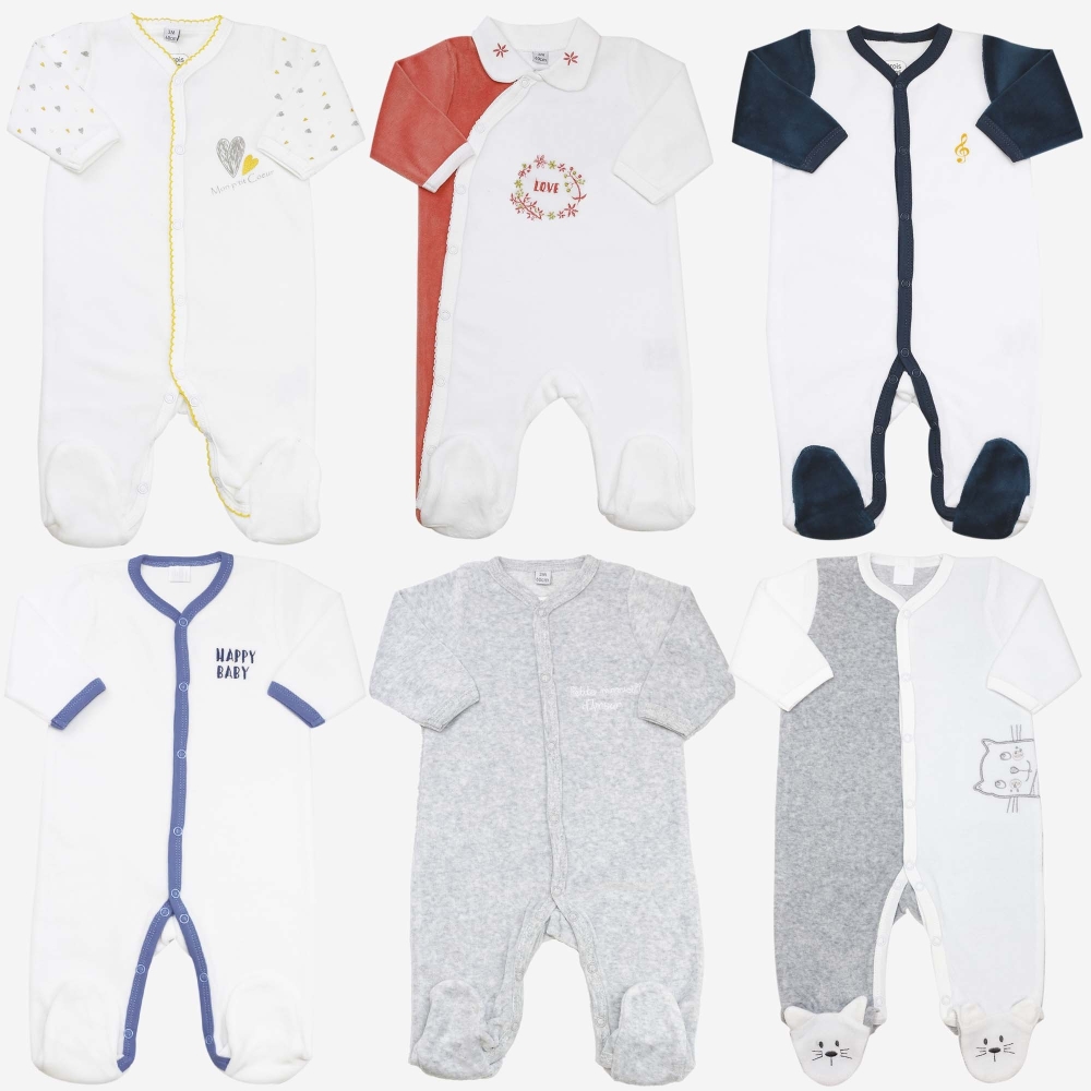 Lot de pyjamas bébé en velours