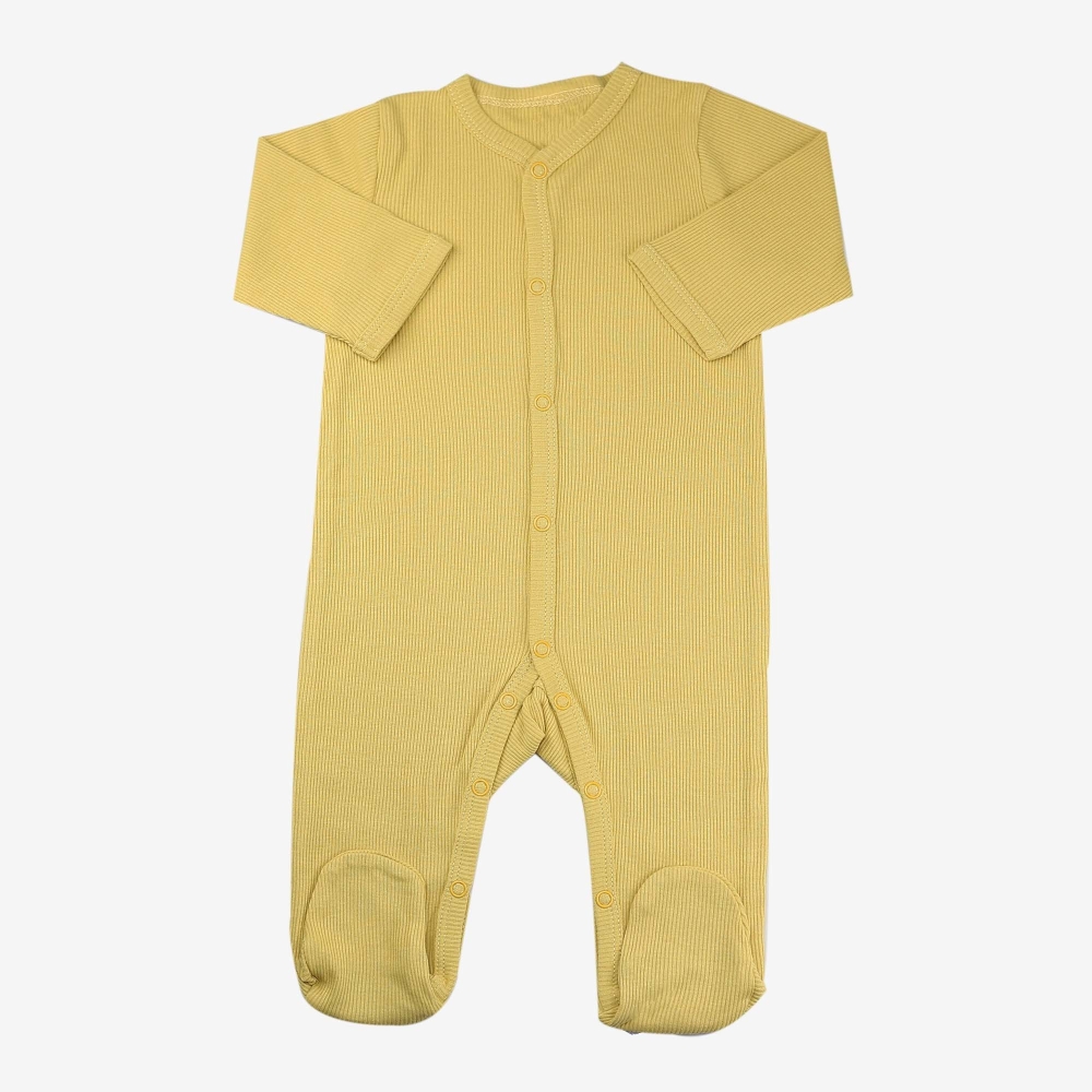 Mosterdgele katoenen babypyjama Mosterdgele katoenen babypyjama