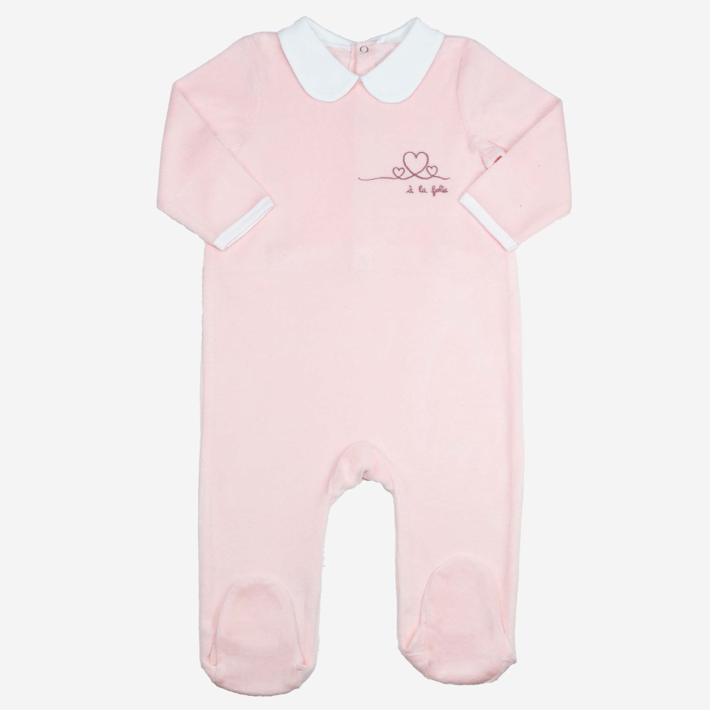 Pelele de terciopelo rosa empolvado Pelele de terciopelo rosa empolvado