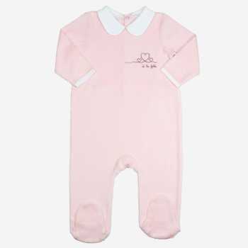 Pijama de veludo rosa-pó