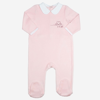 Pelele de terciopelo rosa empolvado Pelele de terciopelo rosa empolvado