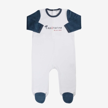 Pyjama bébé capitaine blanc et bleu