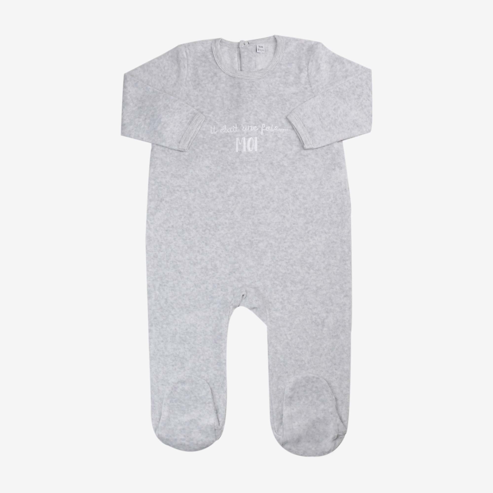 Grau melierter Baby-Pyjama