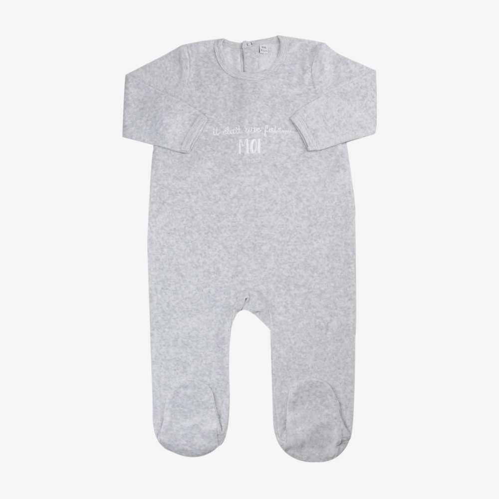 Pijama de bebé cinzento mesclado
