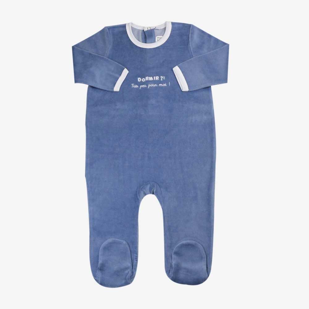 Pijama azul para bebé "Dormir? Nem pensar!'