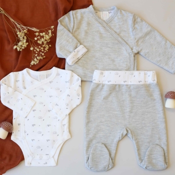 Birth kit 3 pieces - Mottled Gray Trois Kilos Sept - 2