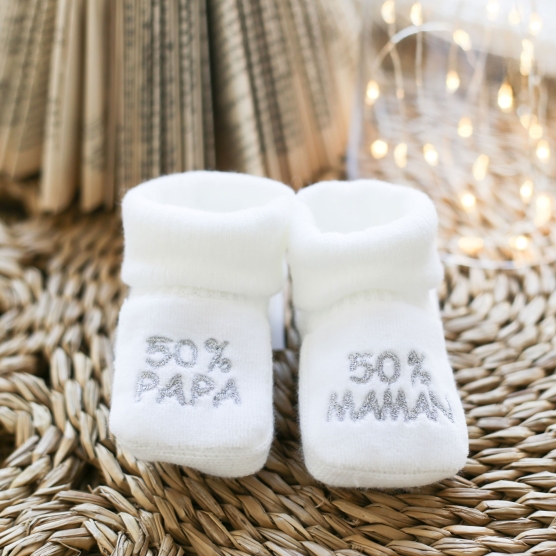 Baby booties 50% dad/50% mom all colors