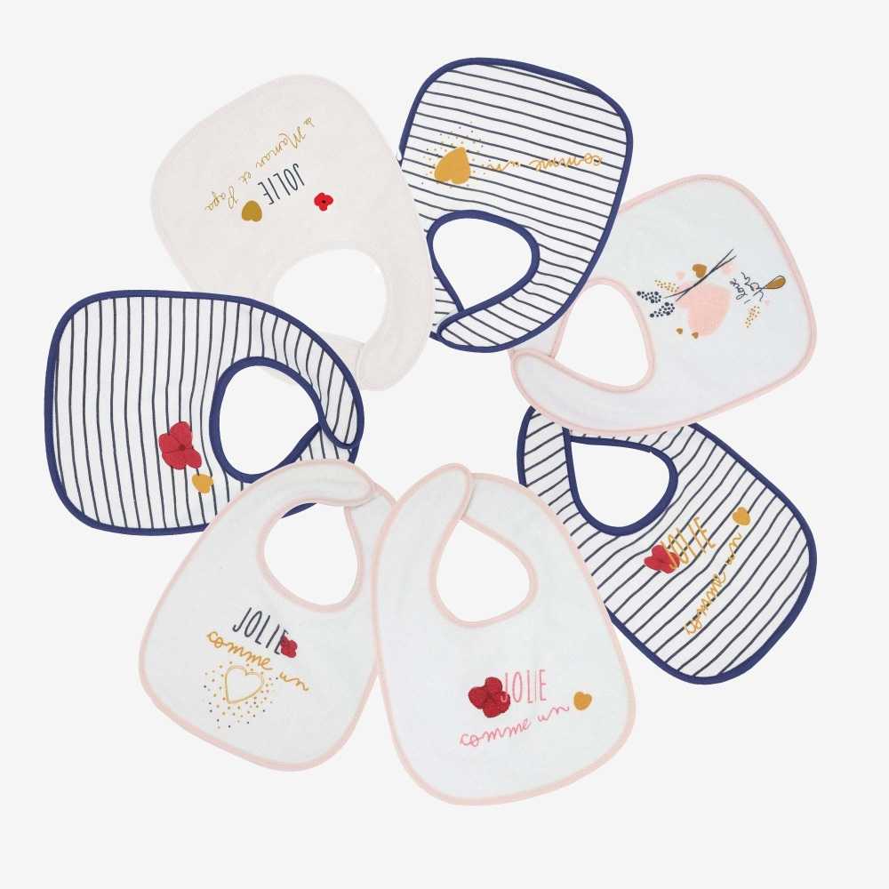 Conjunto de 7 babetes Bonita como um coração Conjunto de 7 babetes Bonita como um coração
