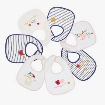 Conjunto de 7 babetes Bonita como um coração Conjunto de 7 babetes Bonita como um coração