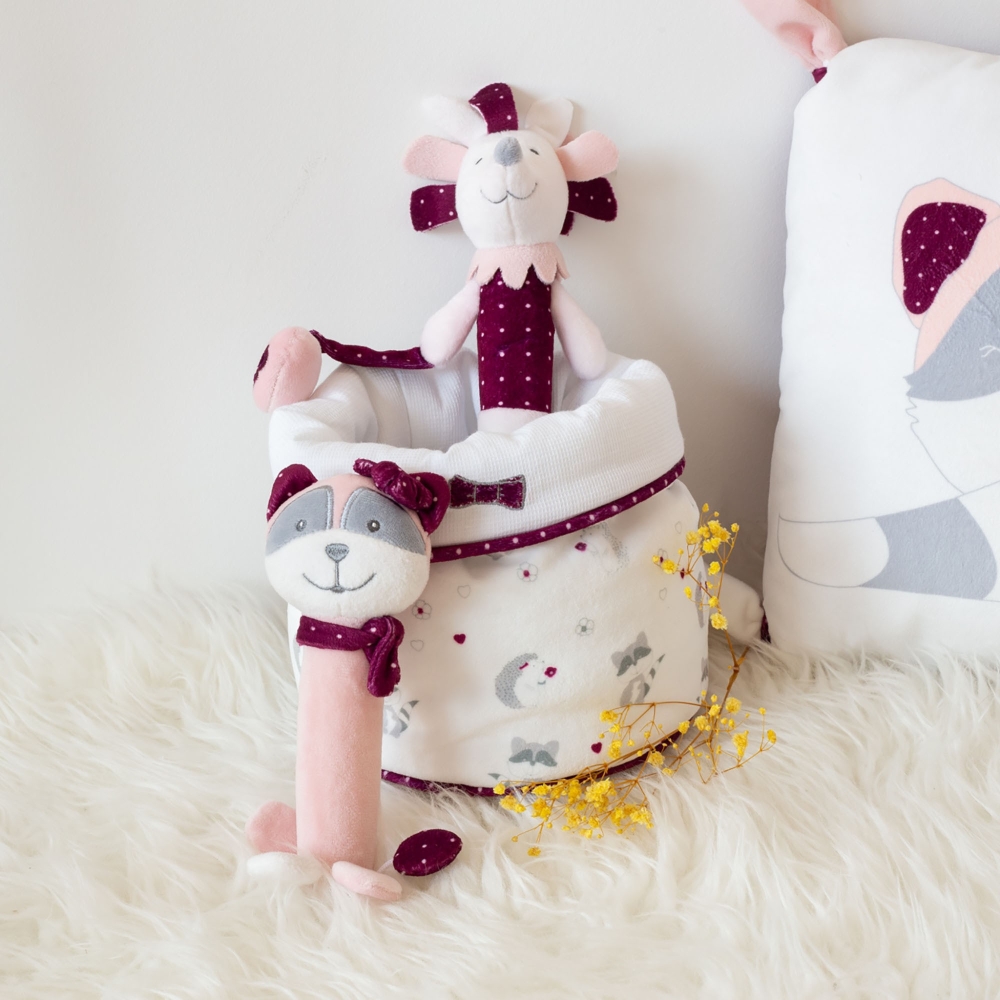 Lot de bâtons musicaux bébé dans leur panier Lot de bâtons musicaux bébé dans leur panier