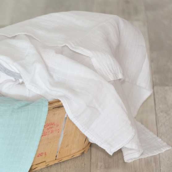 Pack of 6 plain white baby diapers 70*70 cm