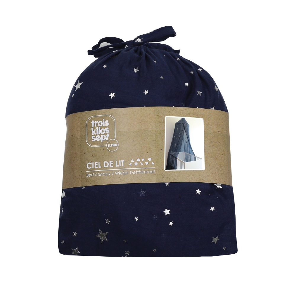 Navy blue canopy with silver stars Trois Kilos Sept - 3 Navy blue canopy with silver stars Trois Kilos Sept - 3