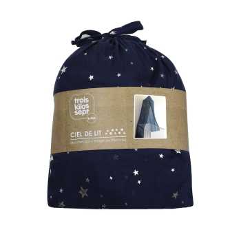 Dossel de cama azul-marinho com estrelas prateadas Trois Kilos Sept - 3 Dossel de cama azul-marinho com estrelas prateadas Trois Kilos Sept - 3