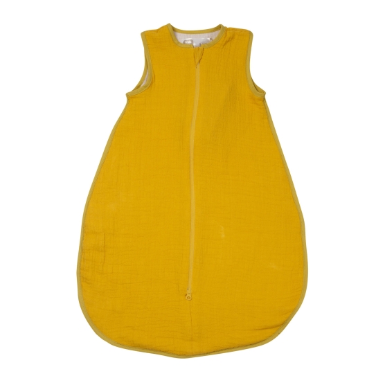 Mustard yellow cotton muslin sleeping bag