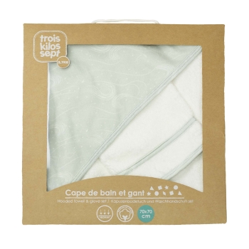 Baby bath cape + face glove Trois Kilos Sept - 3