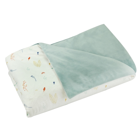 sage velvet cover with patterns on the other side