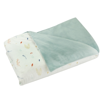 sage velvet cover with patterns on the other side