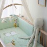 Lençol de baixo com elástico Au large de Nova verde-água com motivos oceânicos, fotografia numa cama Lençol de baixo com elástico Au large de Nova verde-água com motivos oceânicos, fotografia numa cama