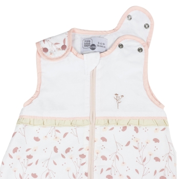 Ouverture pressions et glissière pour la turbulette naissance en coton bio Rose & Lili
